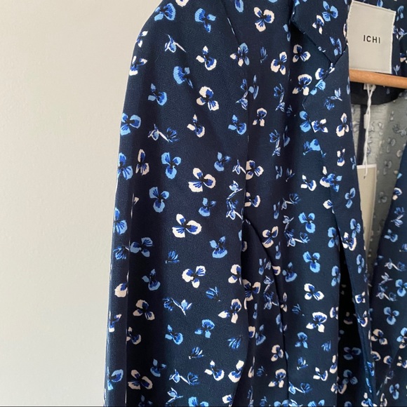 BNWT ICHI Navy Floral Print Jersey Blazer - Picture 8 of 8